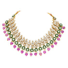 Gold Plated Green Purple Kundan Jewellery Set