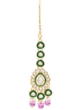 Gold Plated Green Purple Kundan Jewellery Set