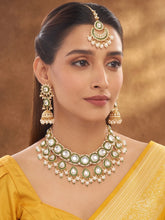 Gold Plated Green Kundan Pearl Bridal Set