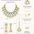 Gold Plated Green Kundan Pearl Bridal Set