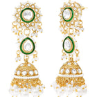 Gold Plated Green Kundan Pearl Bridal Set