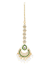Gold Plated Green Kundan Pearl Bridal Set