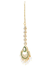 Gold Plated Green Kundan Pearl Bridal Set