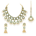 Gold Plated Green Kundan Pearl Bridal Set