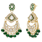 Gold Plated Green Kundan Bead Bridal Necklace Set