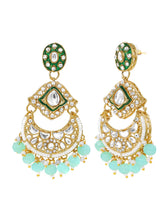 Gold Plated Mint Kundan Bead Bridal Necklace Set