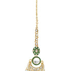 Gold Plated Mint Kundan Bead Bridal Necklace Set