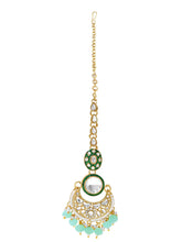 Gold Plated Mint Kundan Bead Bridal Necklace Set