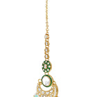Gold Plated Mint Kundan Bead Bridal Necklace Set