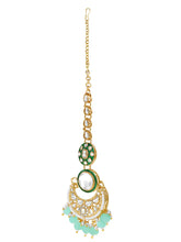 Gold Plated Mint Kundan Bead Bridal Necklace Set