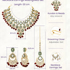 Gold Plated Maroon Kundan Bead Bridal Necklace Set
