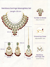 Gold Plated Maroon Kundan Bead Bridal Necklace Set