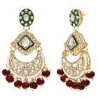 Gold Plated Maroon Kundan Bead Bridal Necklace Set