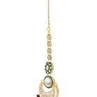 Gold Plated Maroon Kundan Bead Bridal Necklace Set