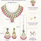 Gold Plated Purple Kundan Bead Bridal Necklace Set
