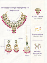 Gold Plated Purple Kundan Bead Bridal Necklace Set