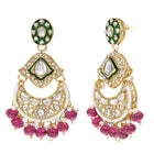 Gold Plated Purple Kundan Bead Bridal Necklace Set