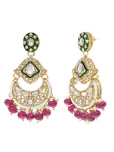 Gold Plated Purple Kundan Bead Bridal Necklace Set
