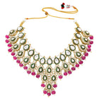 Gold Plated Purple Kundan Bead Bridal Necklace Set