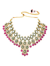 Gold Plated Purple Kundan Bead Bridal Necklace Set