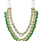 Gold Plated Green Kundan Layered Bridal Set