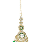 Gold Plated Green Kundan Layered Bridal Set
