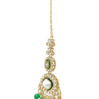 Gold Plated Green Kundan Layered Bridal Set