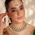 Gold Plated Green Kundan Wedding Set