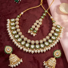 Gold Plated Green Kundan Wedding Set