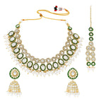 Gold Plated Green Kundan Wedding Set
