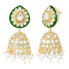 Gold Plated Green Kundan Wedding Set