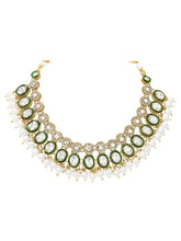 Gold Plated Green Kundan Wedding Set
