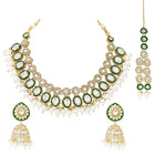 Gold Plated Green Kundan Wedding Set