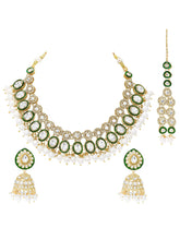 Gold Plated Green Kundan Wedding Set