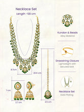 Gold Plated Green Kundan Layered Necklace Set