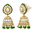 Gold Plated Green Kundan Layered Necklace Set