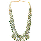 Gold Plated Green Kundan Layered Necklace Set
