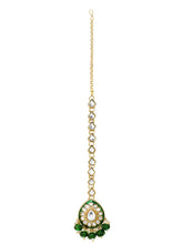 Gold Plated Green Kundan Layered Necklace Set