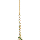 Gold Plated Green Kundan Layered Necklace Set