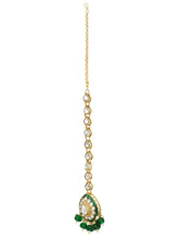 Gold Plated Green Kundan Layered Necklace Set