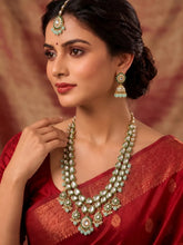 Gold Plated Mint Kundan Layered Bridal Set