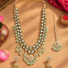 Gold Plated Mint Kundan Layered Bridal Set