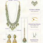 Gold Plated Mint Kundan Layered Bridal Set