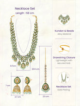 Gold Plated Mint Kundan Layered Bridal Set