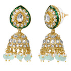 Gold Plated Mint Kundan Layered Bridal Set