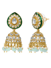 Gold Plated Mint Kundan Layered Bridal Set