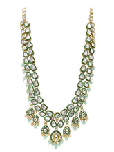 Gold Plated Mint Kundan Layered Bridal Set