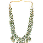 Gold Plated Mint Kundan Layered Bridal Set
