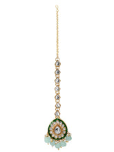 Gold Plated Mint Kundan Layered Bridal Set