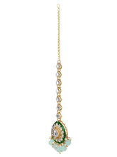 Gold Plated Mint Kundan Layered Bridal Set